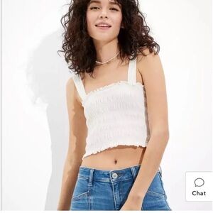 American Eagle Ruched/Smocked Tank